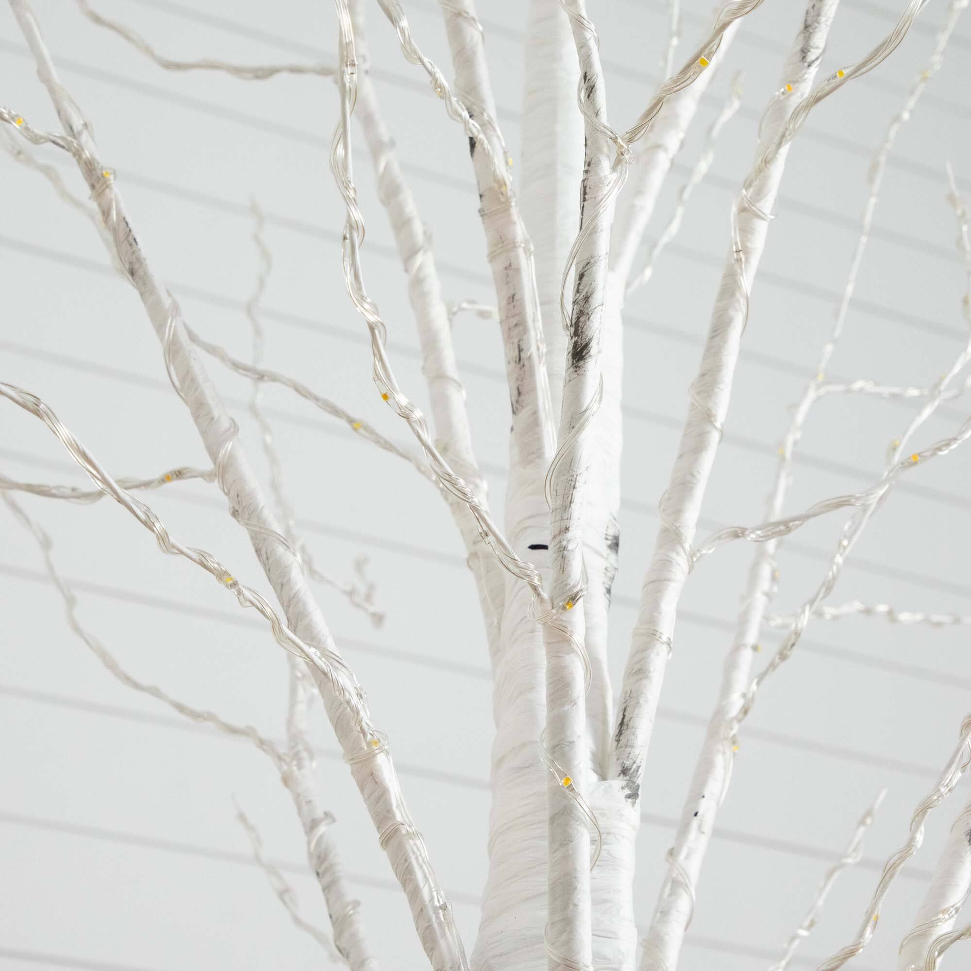3ft. Pre-Lit White Birch Artificial Tree, Warm White LED Lights